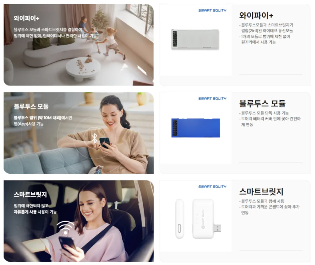 솔리티 스마트 도어락 와이파이_, 블루투스, 스마트브릿지 구성
