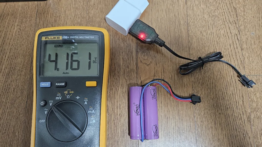 과방전된 셀 충전이 완료한 모습