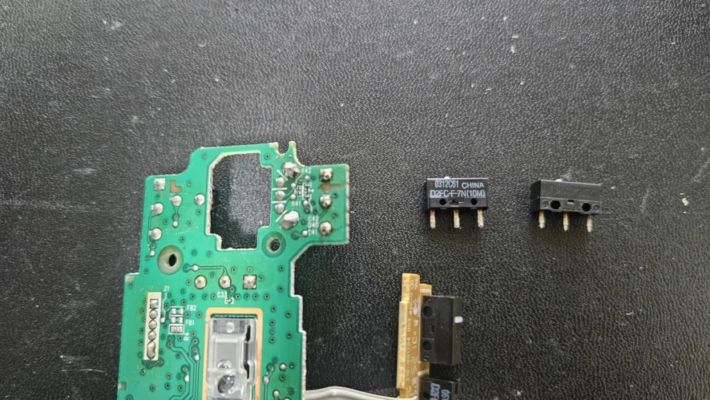 왼쪽 클릭 버튼 스위치 교체 모습